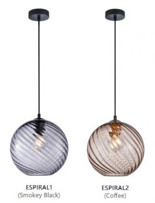 ESPIRAL Wine Glass Shade Wavy Finish Round Pendant